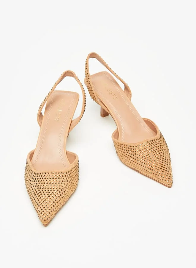 Celeste Womens Embellished Slingback Pumps