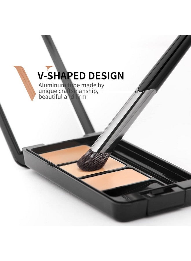 دي يو كير فرشاة كونسيلر تحت العين، فرشاة كونتور بزاوية صغيرة للأنف، فرشاة مكياج كونسيلر صغيرة، فرشاة كريم أساس رفيعة لتفتيح الهالات السوداء والانتفاخ والوجه والعيون والحواجب (أسود) - Image 2