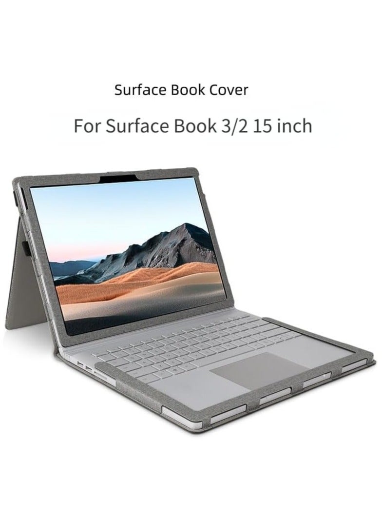 general Detachable Drop-Resistant Cover with Stand Compatible with Surface Book 3/2 Cover 15 Inch Magnetic 2-in-1 Case Tablet Laptop Sleeve - Image 2