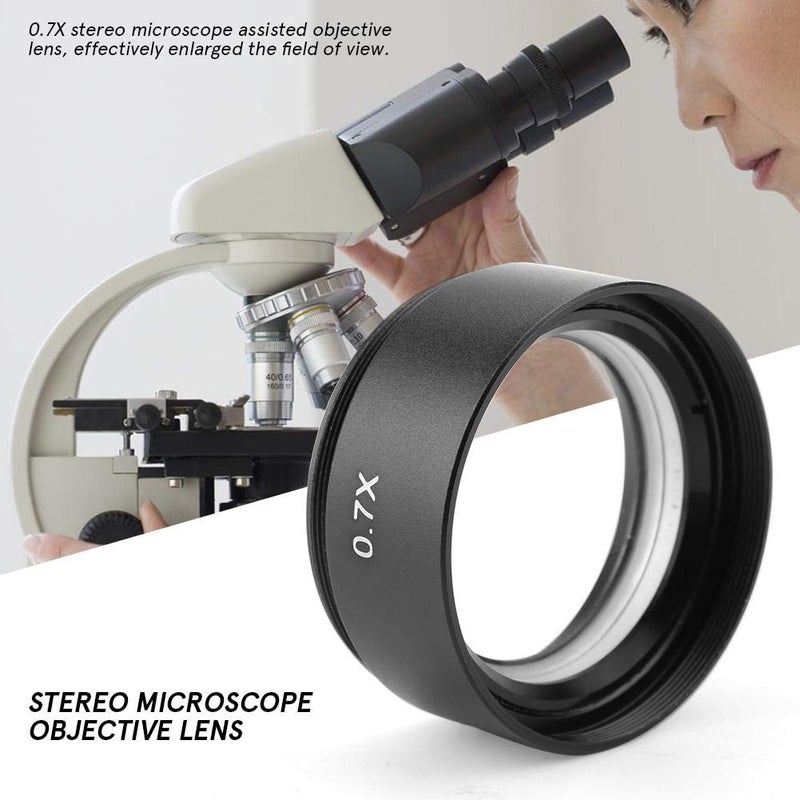 Thincol 0.7X Auxiliary Stereo Microscope Objective Lens, 48mm Mounting, Easy to Attach, Black, LED Light, Metal, Industry Video Microscope Accessory - Image 3