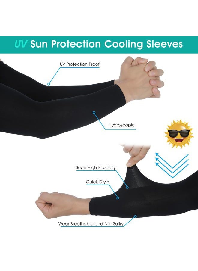 Telooco 2 Pairs Children's Sun Protection Sleeves Black Anti-Cut Sleeves Anti-UV Compressed Ice Silk for Kids Boys and Girls, Black, 24*8.5cm/9.4*3.3in - Image 4