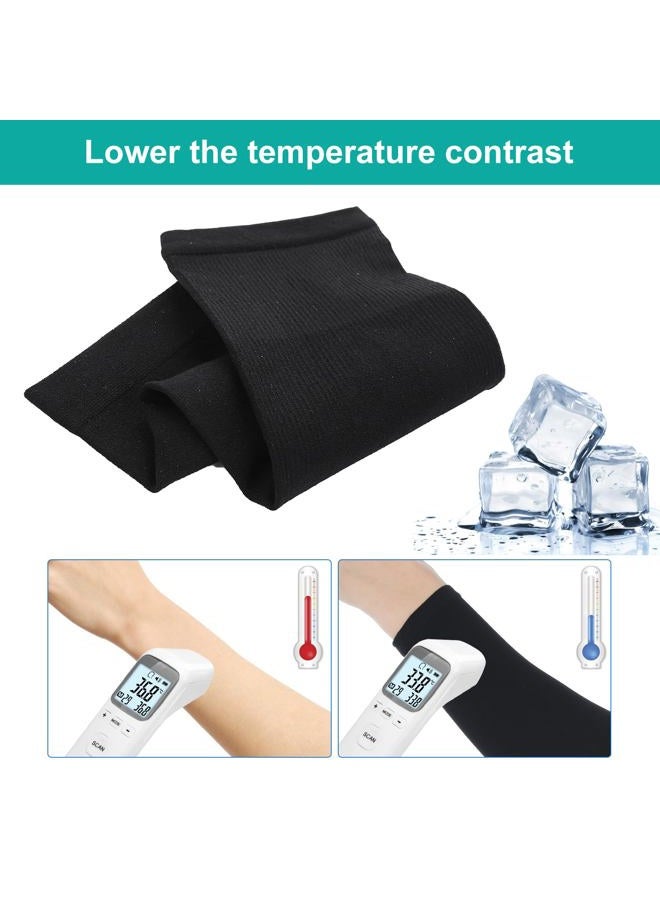 Telooco 2 Pairs Children's Sun Protection Sleeves Black Anti-Cut Sleeves Anti-UV Compressed Ice Silk for Kids Boys and Girls, Black, 24*8.5cm/9.4*3.3in - Image 3