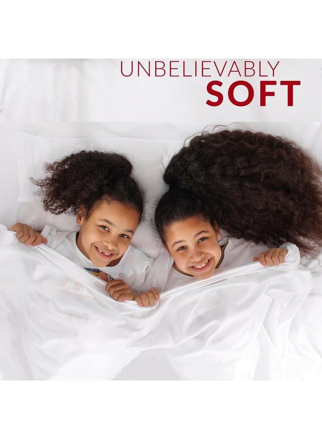 mellanni Bed Sheet Set - Brushed Microfiber 1800 Bedding - Wrinkle, Fade, Stain Resistant - 4 Piece (for Extra Deep Mattresses, King, Spa Blue) - Image 3