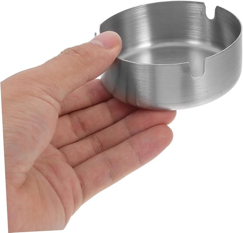 Stainless Steel Windproof Ashtray Smoking Container For Office Home Decoration - Image 3