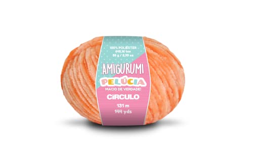 CÃRCULO Circulo - Amigurumi Pelucia Yarn, Special Velvet Chenille Yarn for Amigurumi and Blanket, 144 yds, Worsted (4456 - Orange) - Image 1