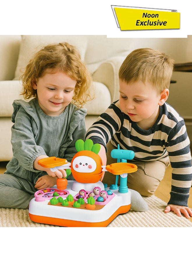 COGNIKIDS لعبة توازن الأطفال 4 في 1 - لعبة صيد على شكل جزر، لعبة ضرب الثعلب، سحب الجزر وميزان | لعبة تعليمية للأطفال من عمر 18 شهرًا وما فوق | خالية من BPA - Image 1