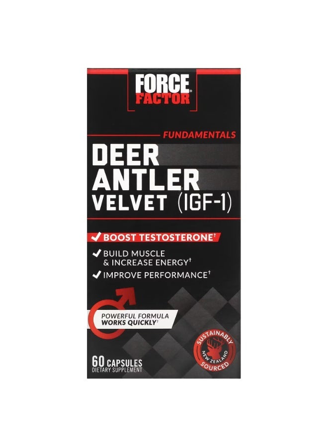 Force Factor Deer Antler Velvet (IGF-1), 60 Capsules - Image 1