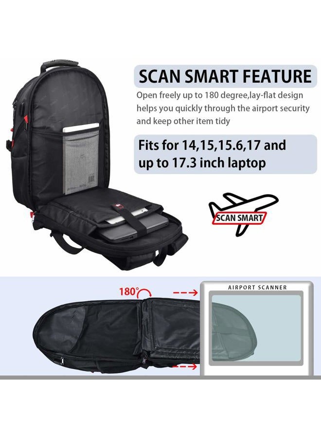 NEWHEY Laptop Backpack 17 Inch Business Travel Backpacks for Men Women Extra Large Waterproof TSA Anti Theft College Hight School Bookbags with USB Charging Port 17.3 Gaming Computer Backpack 45L, Black - Image 5