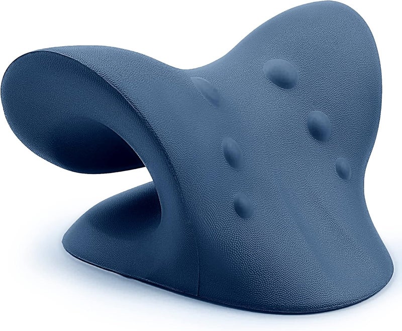 RESTCLOUD Neck and Shoulder Relaxer, Cervical Traction Device for TMJ Pain Relief and Cervical Spine Alignment, Chiropractic Pillow, Neck Stretcher (Dark Blue) - Image 5