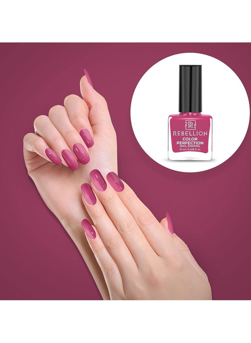 Rebellion Color Perfection Nail Enamel 12ml Dark violet pink Show Stopper RG14 - Image 3