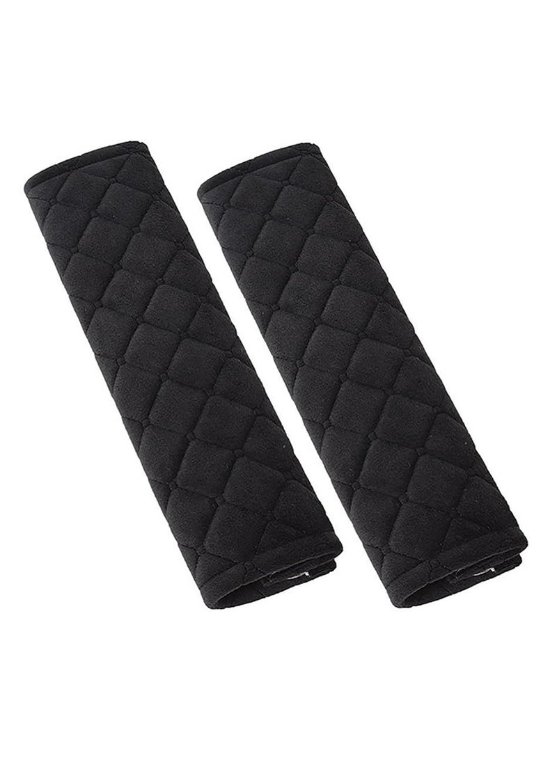 Generic Soft Auto Seat Belt Cover Seatbelt Shoulder Pad for a More Comfortable Driving Compatible with All Cars and Backpack, 2 Pcs (velvet black) - Image 1