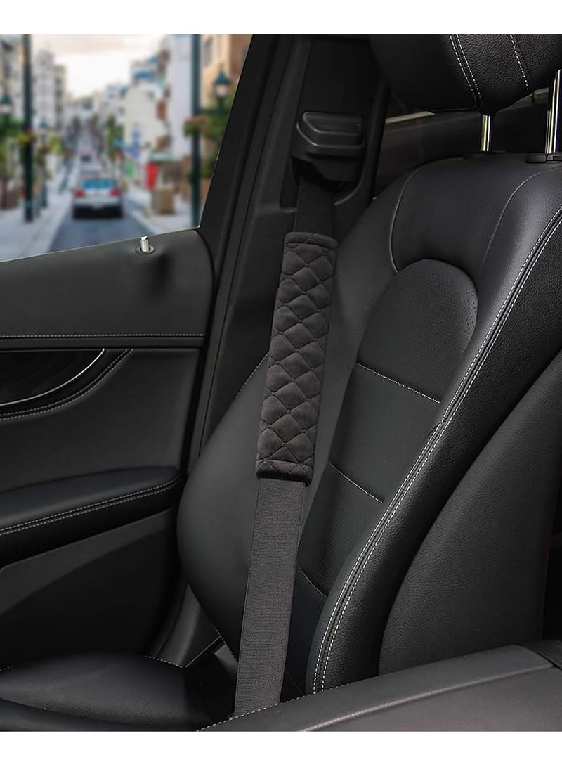 Generic Soft Auto Seat Belt Cover Seatbelt Shoulder Pad for a More Comfortable Driving Compatible with All Cars and Backpack, 2 Pcs (velvet black) - Image 4
