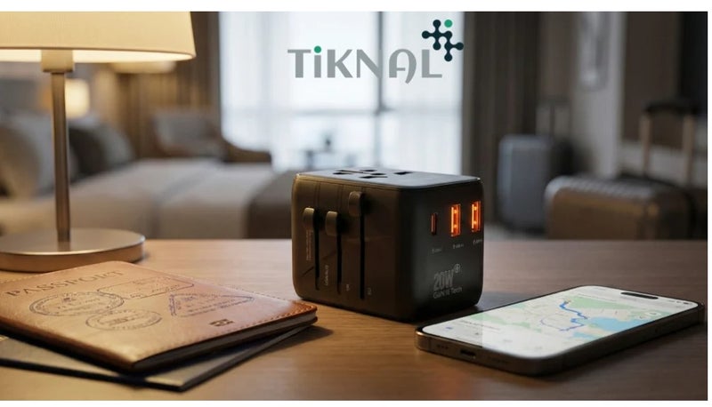 Tiknal GaN 20W Global Charger – 3 USB Ports and a Fast Type-C Port – Compatible with 180 Countries - Image 2