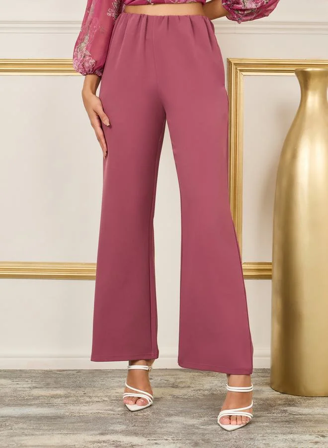 ستايلي Floral Print Peplum Top and Flared Pant Co-Ords