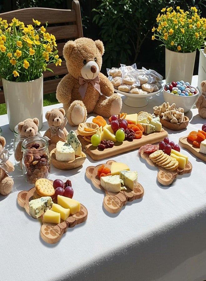 Ziliny 12 Set Baby Shower Prizes Bear Shaped Cheese Board with Cheese Knives and Forks Baby Shower Party Favors Gift Box for Wedding Bridal Birthday Gender Reveal Favor (Acacia Color) - Image 5