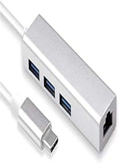 OR USB-C/Type C to 3 Ports A 3.0 with 10/100/ 1000 Mbps Gigabit Ethernet/LAN/Network Adapter (RJ45) 