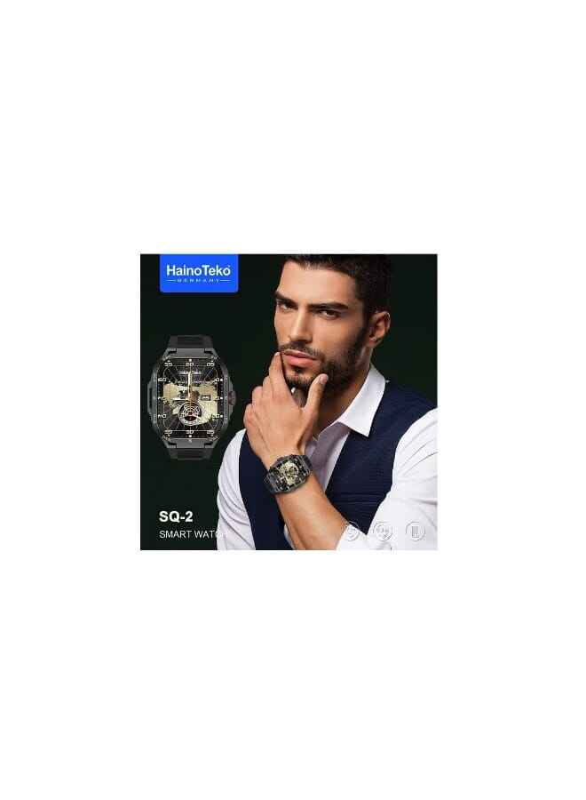 Haino Teko Haino Teko SQ2 AMOLED Display Smart Watch With 3 Pair Strap and Wireless Charger for Gents and Boys Black - Image 3