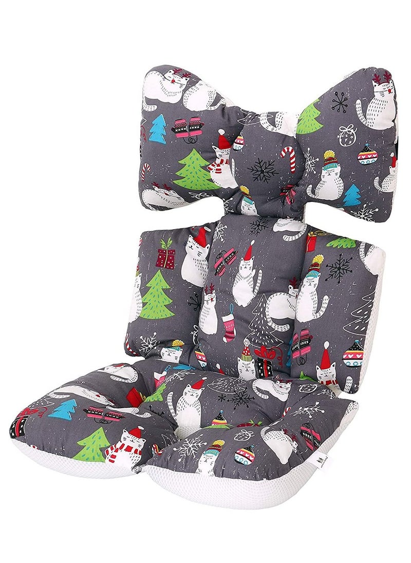 SYOSI Baby Car Seat Cushion For Stroller And Car Seat, Breathable Thick Baby Cushion Pad, Double Sides Use, Kids Seat Cushion For Safe Sleeping In The Car Seat And Booster Seat -Cat  - Image 1