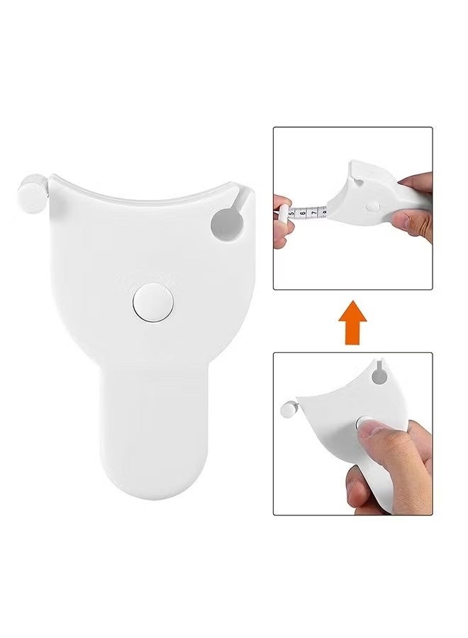 HP 2 pcs Body Measuring Tape Accurate Waist Measuring Tape for Weight Loss Handcrafts Tailor Automatic Telescopic Body Tape,White and Black - Image 3