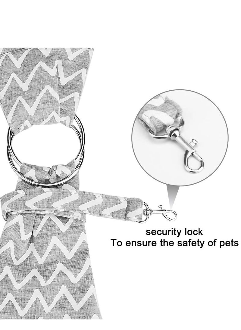Generic Reversible Pet Sling Carrier Hands-free Sling Pet Dog Cat Carrier Bag Soft Comfortable Puppy Kitty Double Sided Pouch Shoulder Carry Tote Handbag Suitable for Pets Under 6 kg Grey Stripes  - Image 3
