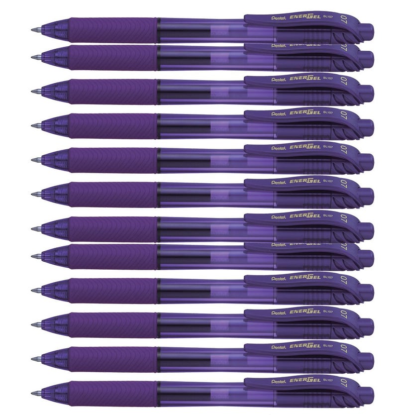 Pentel EnerGel-X Retractable Liquid Gel Pen, (0.7mm) Metal Tip, Medium Line, Violet Ink - Image 1