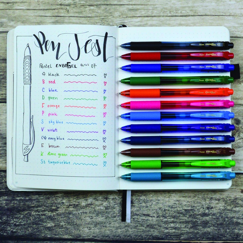 Pentel EnerGel-X Retractable Liquid Gel Pen, (0.7mm) Metal Tip, Medium Line, Violet Ink - Image 2