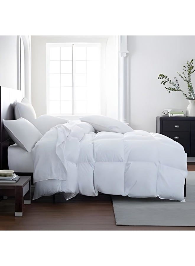 Lavish Comforts Down Alternative Comforter Queen Size - Extra Fluffy Duvet Insert - Thick Puffy Premium All Season Winter - Luxury Breathable Hotel Cooling Comforter - Queen, White, 86x86 inches - Image 1