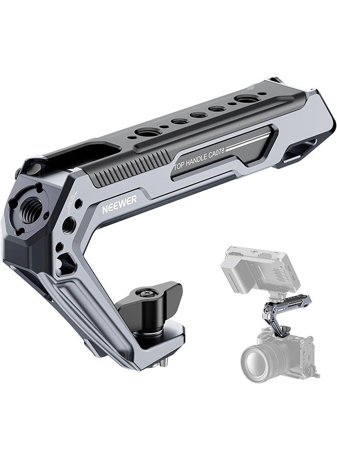 Neewer NEEWER All Metal Stylish Camera Top Handle with 3/8" Screw and Locating Pins, 1/4" &3/8" Threads, Cold Shoes, Anti Off Lock, Compatible with SmallRig Camera Cage Video Rig Stabilizer, CA078  - Image 1