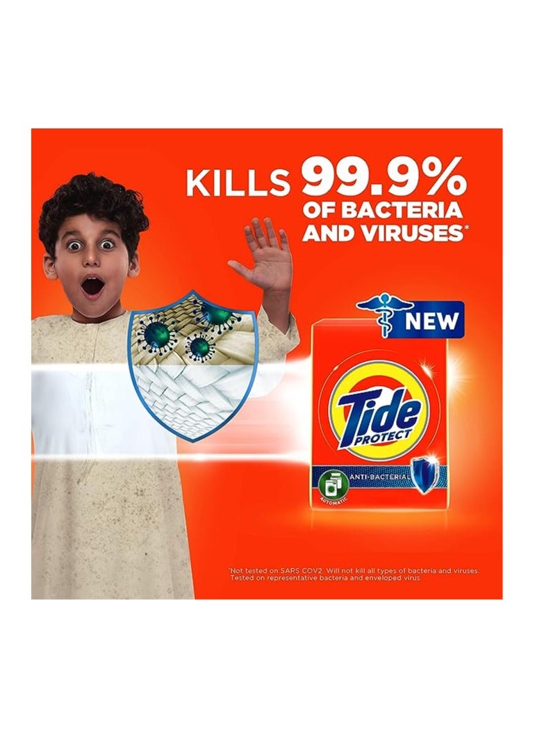 تايد مسحوق تنظيف بروتيكت مضاد للبكتيريا للغسالات نصف اتوماتيك 2.5 كجم من تايد - Image 4