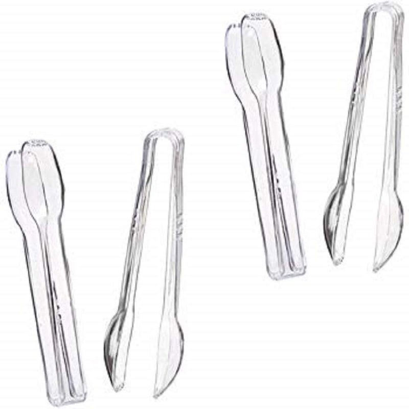 DelightBox Clear Plastic Tongs, 6 1/2", 4 Pack - Image 3