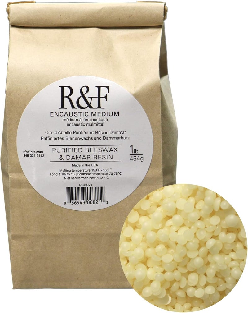R&F Handmade Paints Encaustic Medium Pellets - 1 lb of Purified Beeswax & Damar Resin - Image 1