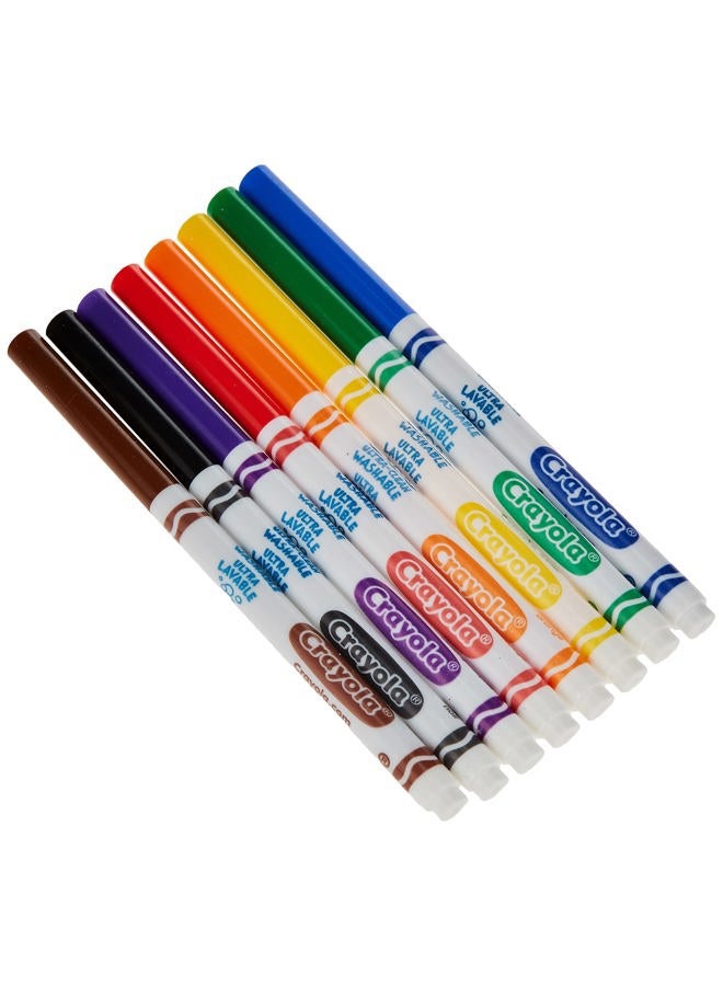 Crayola Ultra Clean Washable Markers, Fine Line , School Supplies, 8 Count - Image 3