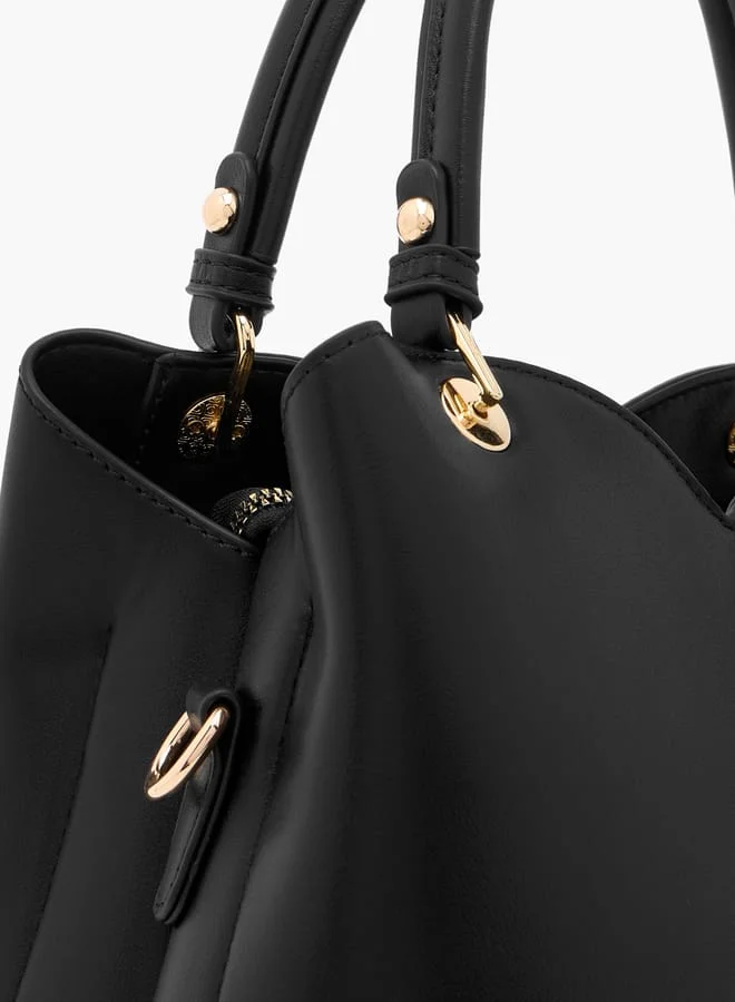 Flora Bella By Shoexpress Women Textured Tote Bag with Adjustable Strap and Zip Closure