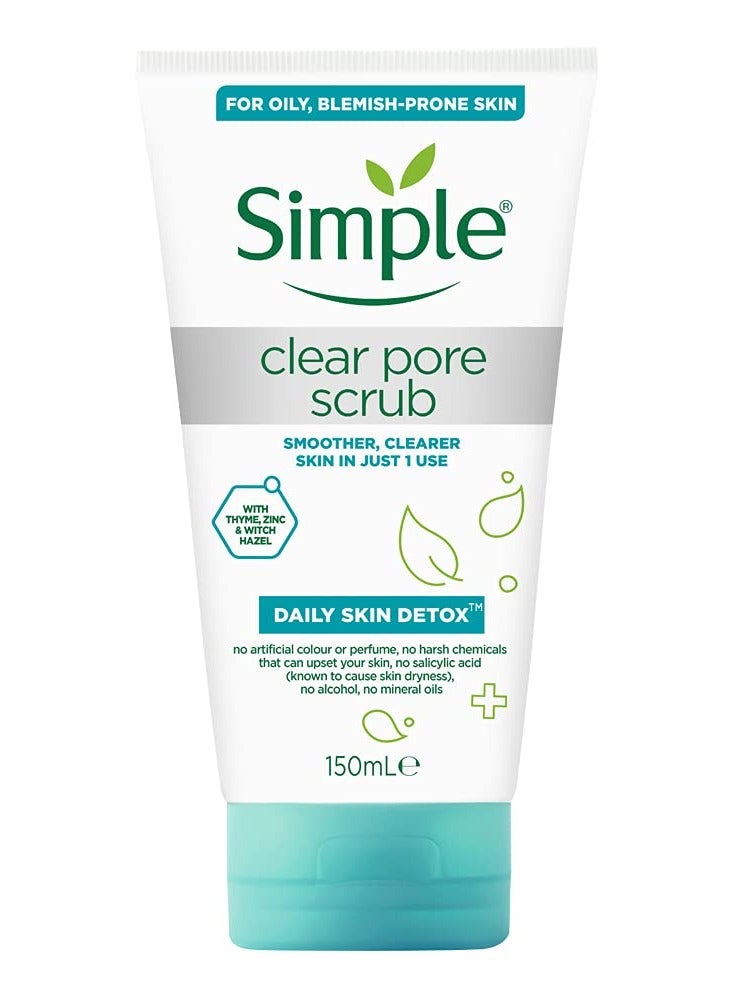Simple Daily Skin Detox Clear Pore Facial Scrub 150 ml - Image 1
