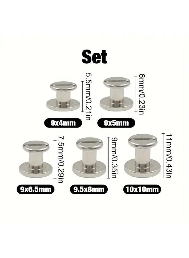 140 Sets Metal Solid Screw Nail Rivet Double Curved Head Belt Strap Screws For Leather Craft Luggage Bag - Image 4