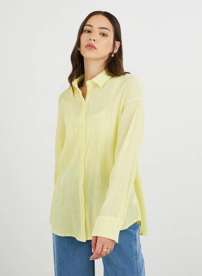 تايك تو بلوزة فضفاضة بتفاصيل بارزة الملمس