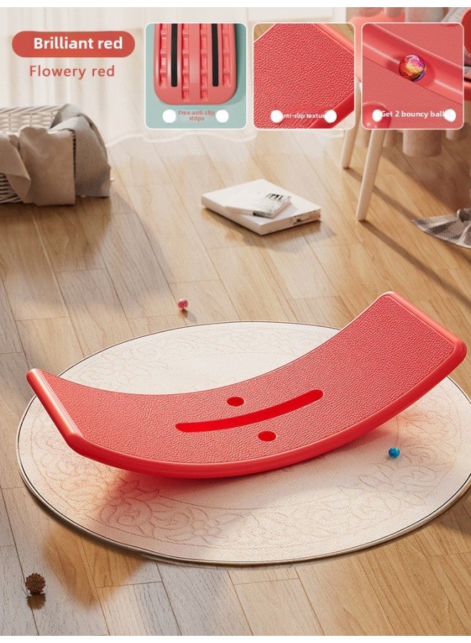 Children's Balance Board Smart Board Sensory Training Equipment Seesaw Household Indoor Toy Curved Board Balance Beam-Color:Big Children Model - Brilliant Red [0-12 Years Old - Available Within 75kg ]  - Image 1