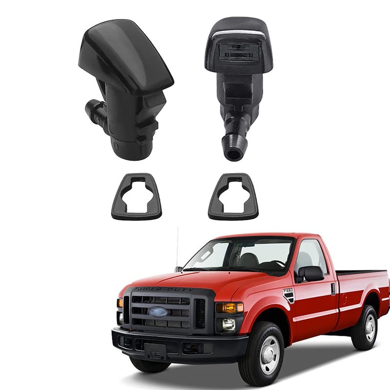 AMFRNE 7C3Z17603A Premium Wiper Nozzles Fit for 2008 2009 2010 Ford Super Duty F250 F350 F450 F550 Windshield Washer Fluid Jet Nozzle 2008 2009 2010 Super Duty Accessories Easy to Install 2 Pack - Image 3