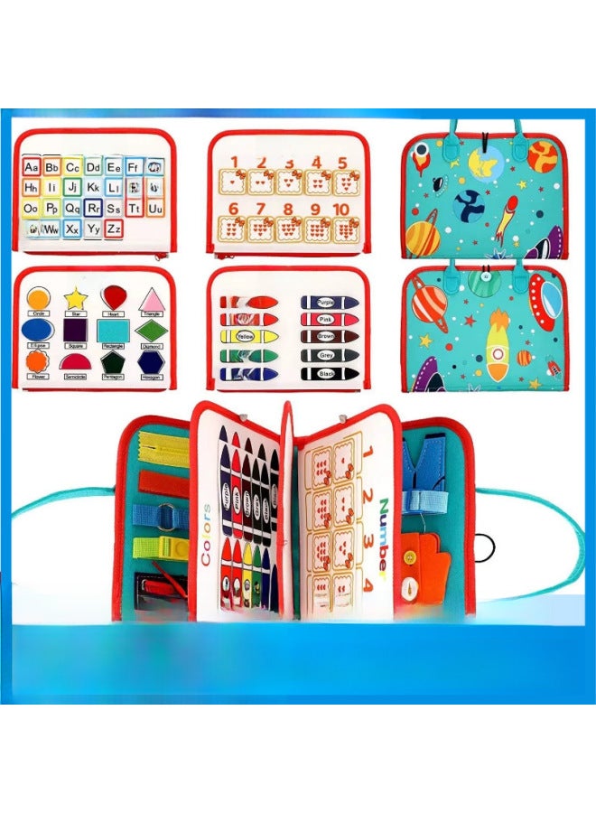 Puzzle Felt Learning Board Children's Toys Wool Board DIY Dressing Board Learning Board Early Teaching Board Wholesale-Color:Light Green - Image 2