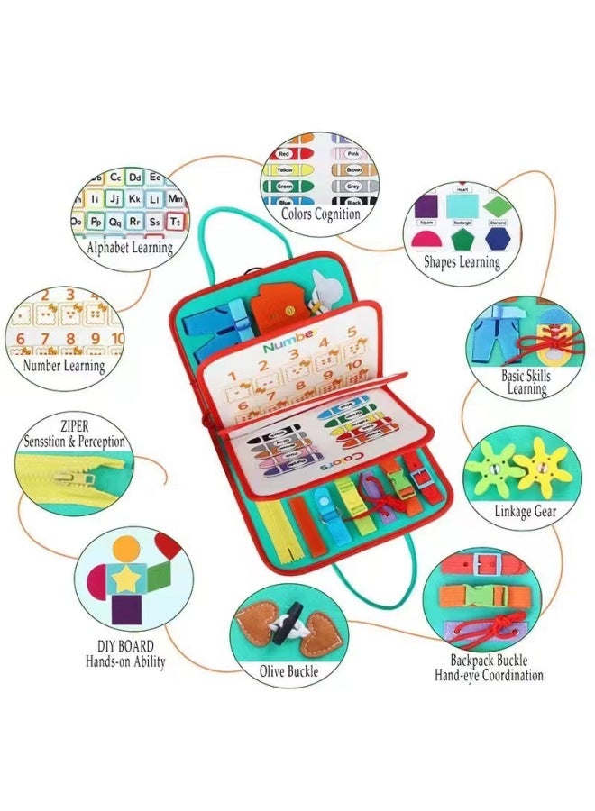 Puzzle Felt Learning Board Children's Toys Wool Board DIY Dressing Board Learning Board Early Teaching Board Wholesale-Color:Light Green - Image 3