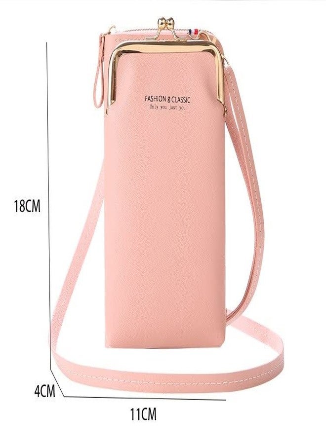 TINSICO Cross Body Phone Bag | Vertical Mobile Phone Clutch Wallet | Mini Shoulder Bag (Pink) - Image 3