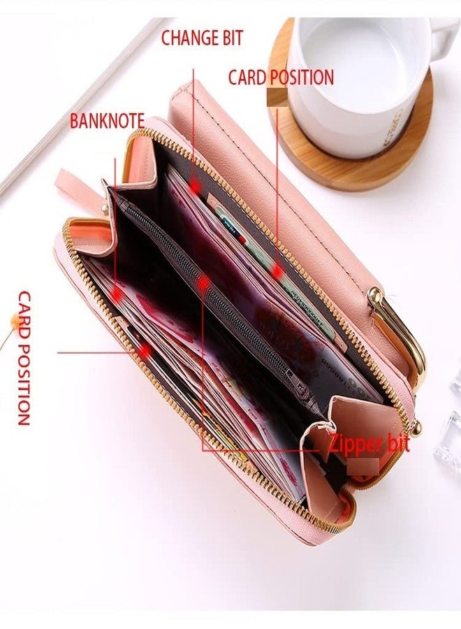 TINSICO Cross Body Phone Bag | Vertical Mobile Phone Clutch Wallet | Mini Shoulder Bag (Pink) - Image 4
