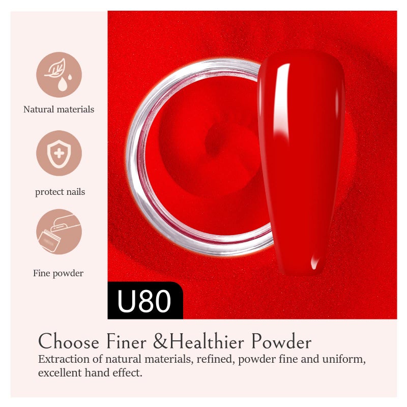 AILLSA Classic Red Dip Powder for Valentine's Day, 1 Oz Nail Art for Starter Manicure Salon DIY at Home, Fall Winter Colors Long Lasting French Manicure - Image 3