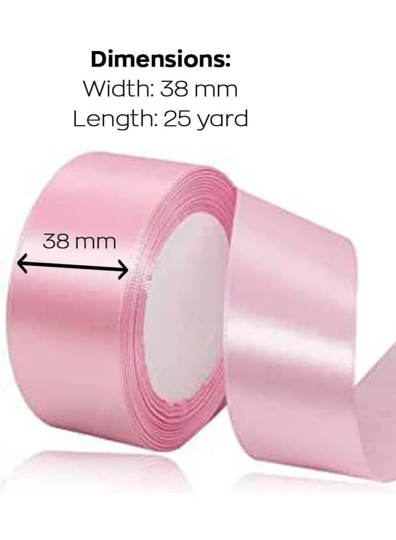 Vanilla Satin Ribbon, 38mm x 25yd Fabric Polyester Ribbon for Gift Wrapping, Party Favors, Wedding Decorations, Bow Making, Bouquets, Sewing Projects & Craft Supplies - Image 2