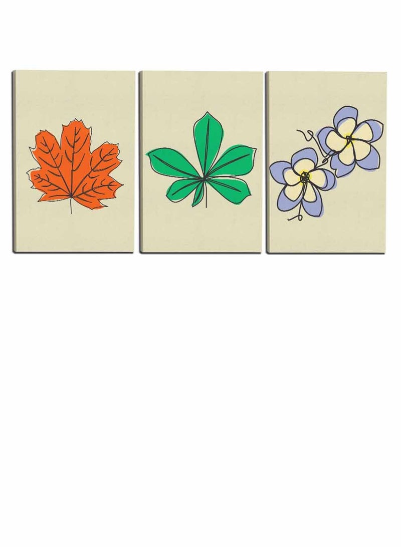 LOWHA Set Of 3 Framed Canvas Wall Arts Stretched Over Wooden Frame, Colorful Flowers Paintings, For Home, Living Room, Office Decor - Image 4