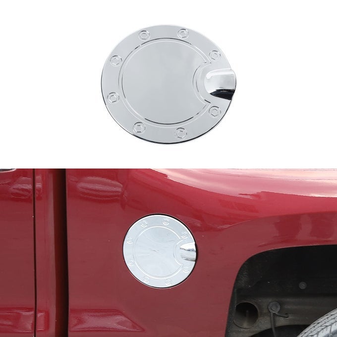 Jeliker For Chevy Silverado Gas Cap Door Chrome Gas Tank Cover Trim For Chevrolet Silverado For Gmc Sierra 20142018 Chrome Exterior Accessories
