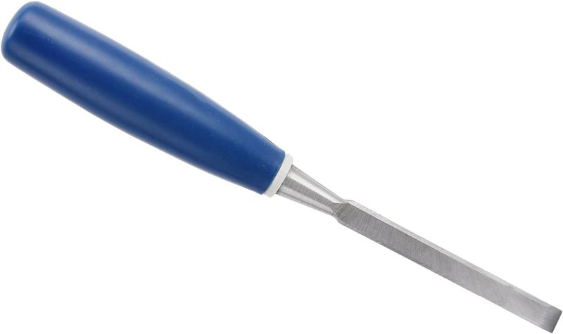 5/16 Inch Woodworking Flat and Slotting Chisels - One Piece Through Handle Design - 2 Piece Wood Chisel Set with Blue ABS Handles - 45# Steel Quenched and Heat Treated Blades (3/8") - Image 5