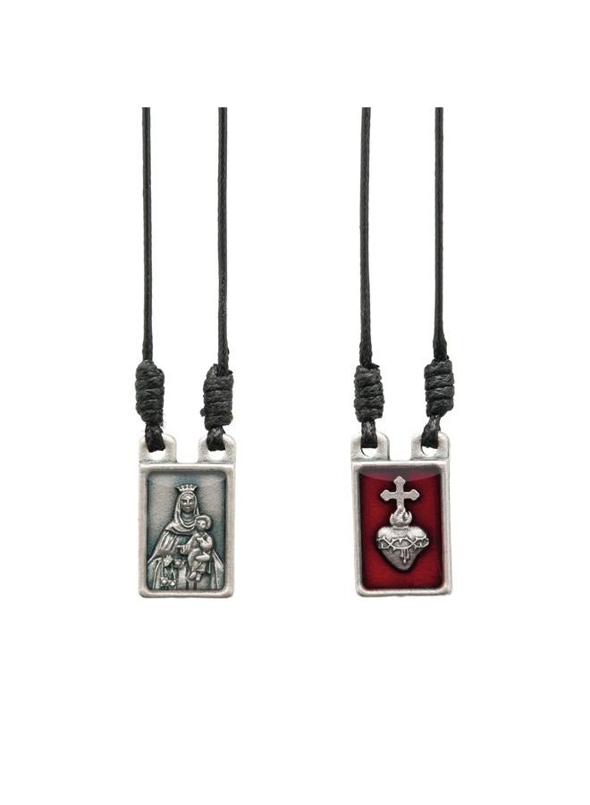 Intercession Sacred Heart Metal Catholic Scapular, Small (3x2x0.5 inches), Base metal, No Gemstone - Image 1