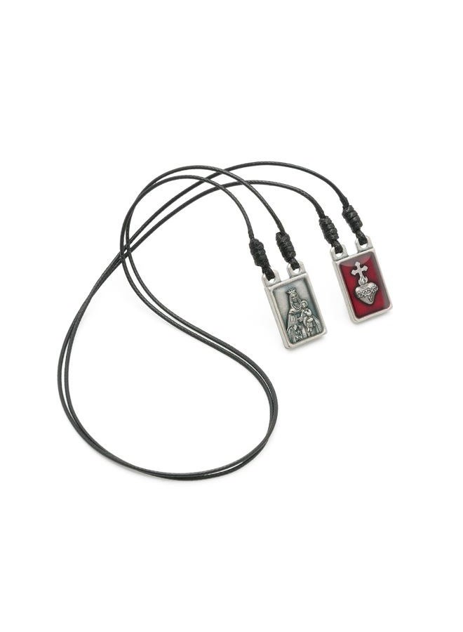 Intercession Sacred Heart Metal Catholic Scapular, Small (3x2x0.5 inches), Base metal, No Gemstone - Image 2