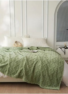 LUNA Home Taffeta fleece blanket super soft green color.  - Image 1